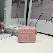 Dior Lady Mini Wallet Warm Pink-11*8.5*3cm - 1