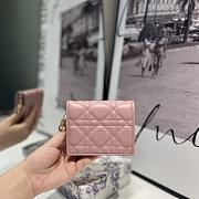 Dior Lady Mini Wallet Warm Pink-11*8.5*3cm - 5