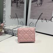 Dior Lady Mini Wallet Warm Pink-11*8.5*3cm - 4