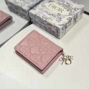 Dior Lady Mini Wallet Warm Pink-11*8.5*3cm - 3