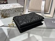 Dior Lady Mini Wallet Black-11*8.5*3cm - 4