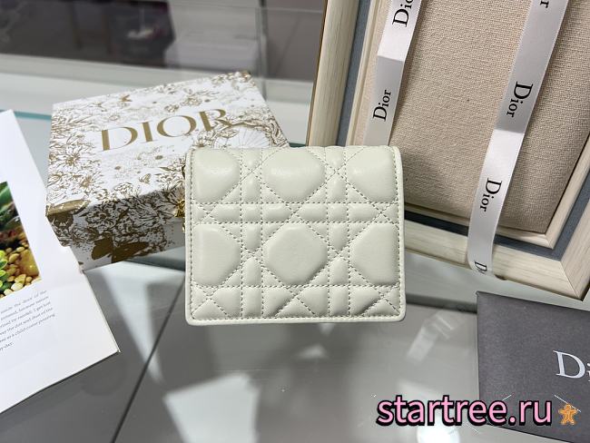 Dior Lady Mini Wallet White-11*8.5*3cm - 1