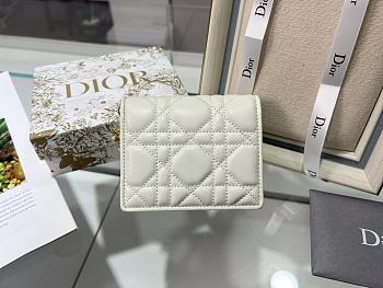 Dior Lady Mini Wallet White-11*8.5*3cm