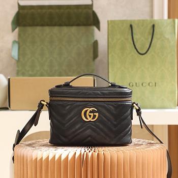 Gucci Marmont mini top handle bag in black leather