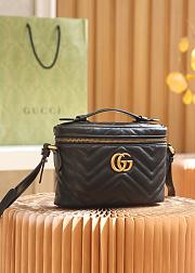 Gucci Marmont mini top handle bag in black leather - 5