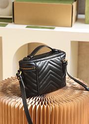 Gucci Marmont mini top handle bag in black leather - 3