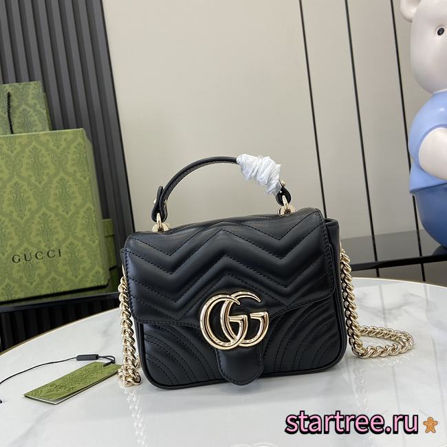 Gucci Marmont mini top handle bag Black-17x13x6cm - 1