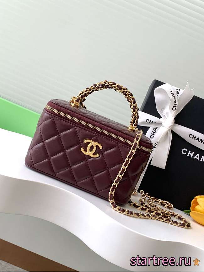 Chanel Vanity Burgundy Bag- 9.5x17x8cm - 1