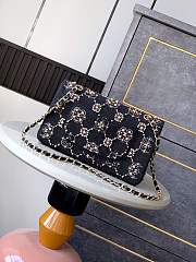 CHANEL 21A Pearl Strass Crystal CC Medium Classic Double Flap Bag-25cm - 3