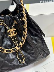 Chanel 25C Hobo In Shiny LeatherBlack-30*26*14CM - 5