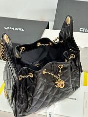 Chanel 25C Hobo In Shiny LeatherBlack-30*26*14CM - 4