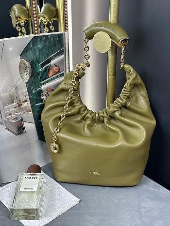 Lowe Small Squeeze bag in mellow nappa lambskin Olive-29cm