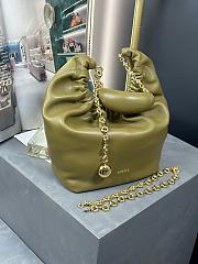 Lowe Small Squeeze bag in mellow nappa lambskin Olive-29cm - 6