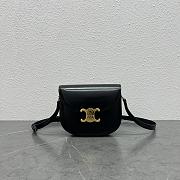 Celine Chain Bwsace Clea In Shiny Calfskin Black-18.5×6×16cm - 1
