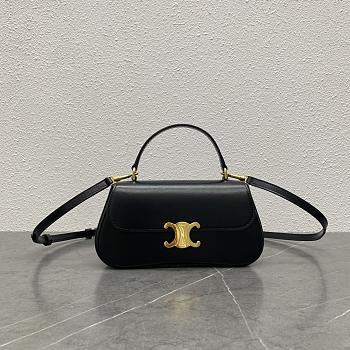Celine Teen Celine Lola IN Shiny Calfskin Bag Black-22.5x11.5x5cm
