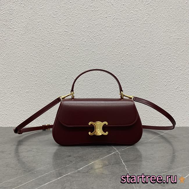 Celine Teen Celine Lola IN Shiny Calfskin Bag burgundy-22.5x11.5x5cm - 1