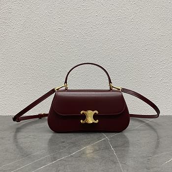 Celine Teen Celine Lola IN Shiny Calfskin Bag burgundy-22.5x11.5x5cm