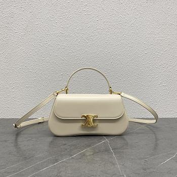 Celine Teen Celine Lola IN Shiny Calfskin Bag White-22.5x11.5x5cm