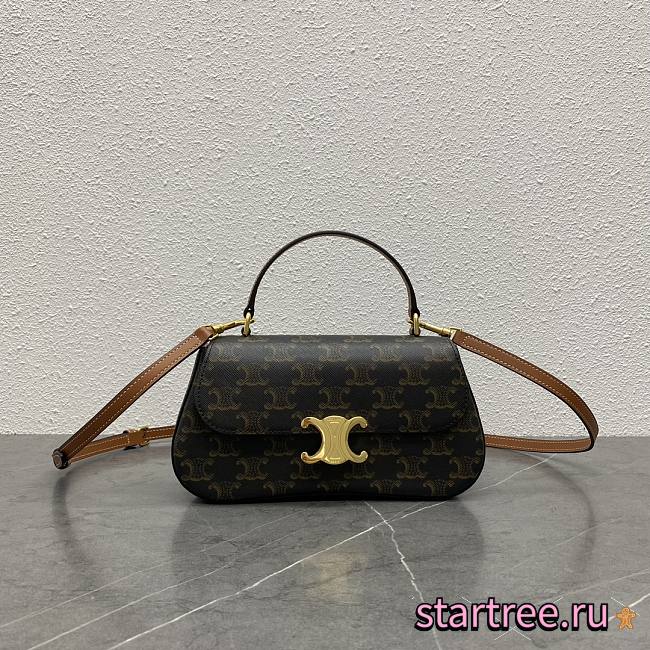 Celine Teen Celine Lola IN Shiny Calfskin Bag Brown-22.5x11.5x5cm - 1