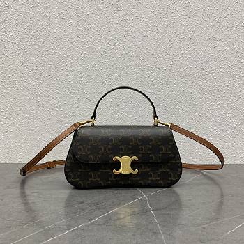Celine Teen Celine Lola IN Shiny Calfskin Bag Brown-22.5x11.5x5cm