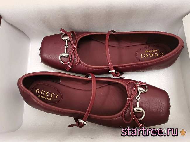 women-s-gucci-horsebit-ballet-flat Red Leather - 1