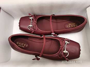 women-s-gucci-horsebit-ballet-flat Red Leather