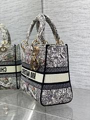 Dior Medium Lady D-Lite Bag Latte Embroidery with Multicolor-24cm - 6