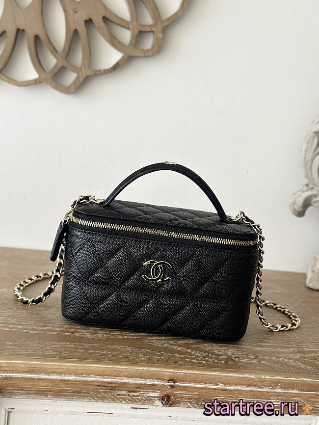 Chanel 25C Vanity Top Handle 17cm Black - 1