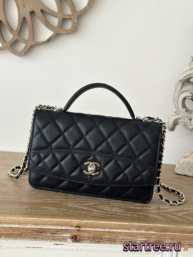Chanel 25C Woc With Handle Caviar Black-19cm - 1