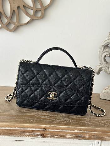 Chanel 25C Woc With Handle Caviar Black-19cm