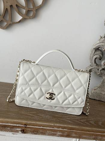 Chanel 25C Woc With Handle Caviar White-19cm