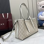 Gucci Emblem medium tote bag beige and white-30cm - 5
