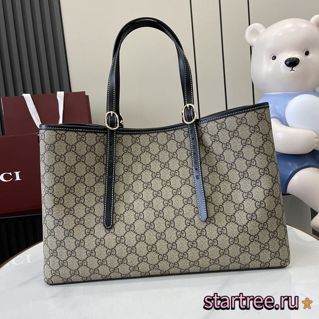 Gucci Emblem large tote bag beige and black-38x25x15cm - 1