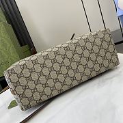 Gucci Emblem medium tote bag beige and Dark brown-30cm - 4