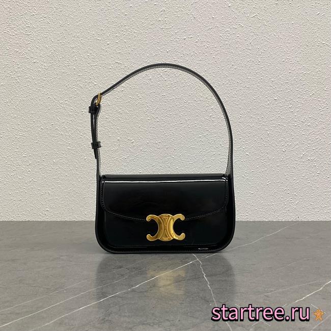 Celine Terence Triomphe Bag In Shiny Leather-21x5.5x11cm - 1