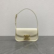 Celine Terence Triomphe Bag In Shiny Leather White-21x5.5x11cm - 1