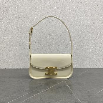 Celine Terence Triomphe Bag In Shiny Leather White-21x5.5x11cm
