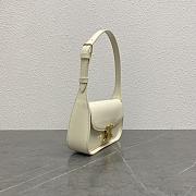 Celine Terence Triomphe Bag In Shiny Leather White-21x5.5x11cm - 3
