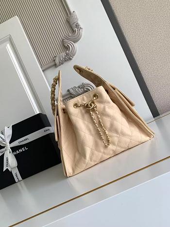 CHANEL 25 Small Handbag Grained Calfskin & Gold-Tone Metal Beige