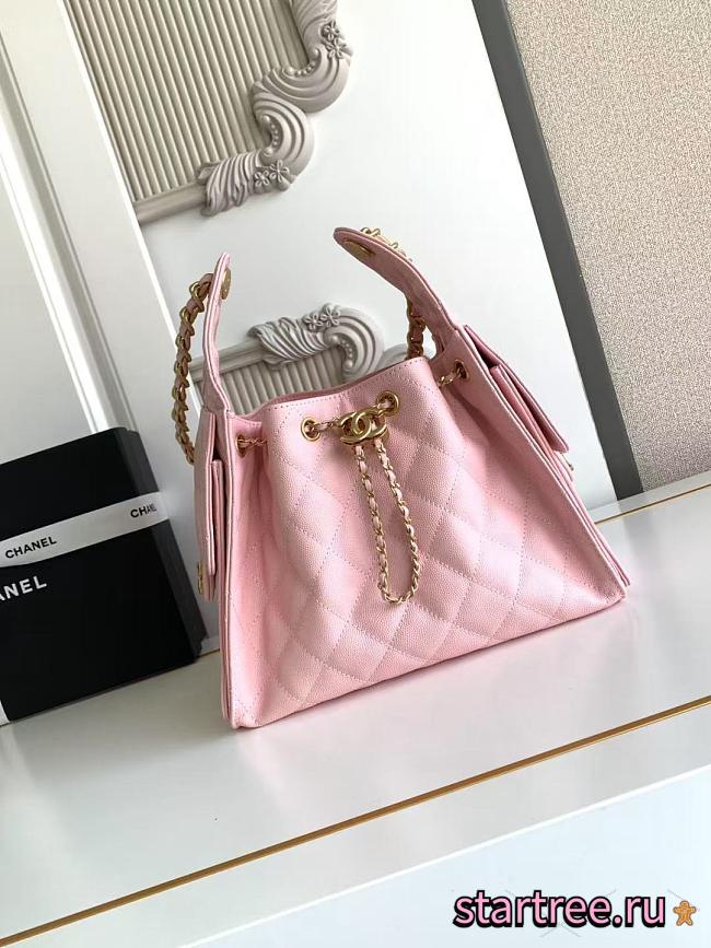 CHANEL 25 Small Handbag Grained Calfskin & Gold-Tone Metal Pink - 1