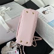 Chanel Mini flap bag with top handle Grained calfskin Pink-13*19*9cm - 5