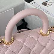 Chanel Mini flap bag with top handle Grained calfskin Pink-13*19*9cm - 4