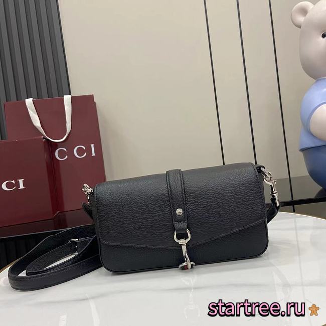 Gucci Small crossbody bag with hook closure Black- 23.5x12.5x6.5cm - 1