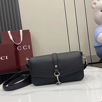 Gucci Small crossbody bag with hook closure Black- 23.5x12.5x6.5cm