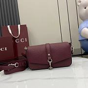 Gucci Small crossbody bag with hook closure burgundy- 23.5x12.5x6.5cm - 1