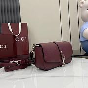 Gucci Small crossbody bag with hook closure burgundy- 23.5x12.5x6.5cm - 6
