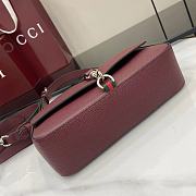 Gucci Small crossbody bag with hook closure burgundy- 23.5x12.5x6.5cm - 5