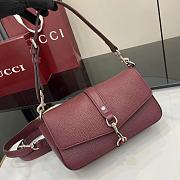 Gucci Small crossbody bag with hook closure burgundy- 23.5x12.5x6.5cm - 4