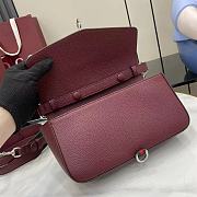 Gucci Small crossbody bag with hook closure burgundy- 23.5x12.5x6.5cm - 3