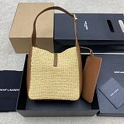 YSL Saint Lauren LE 5 À 7 supple small in raffia and leather-22*22*10cm - 3